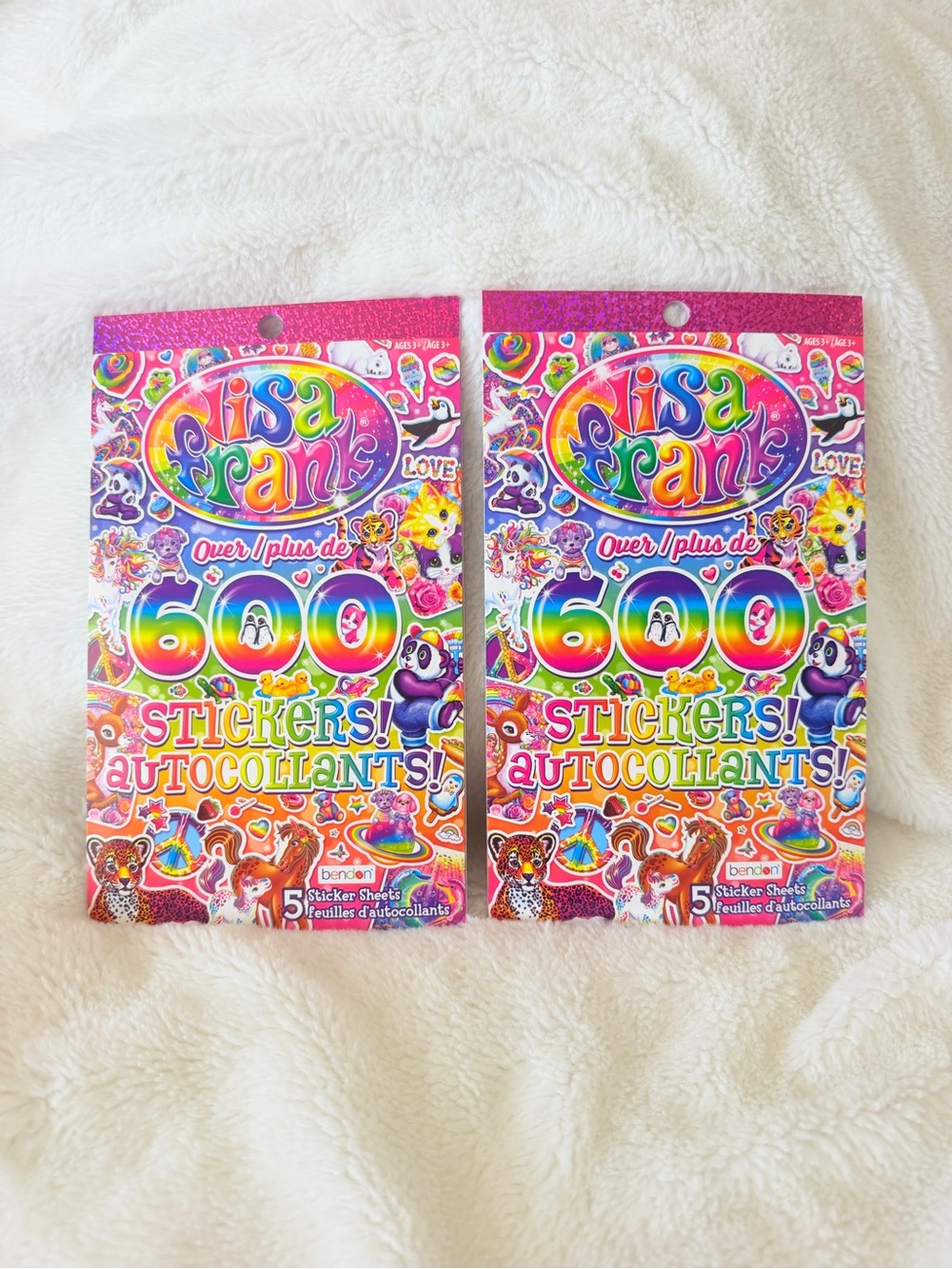 Lisa Frank 600+ Sticker Book Set of 2 – Brand New - 90s Y2K - Stationary Rainbow